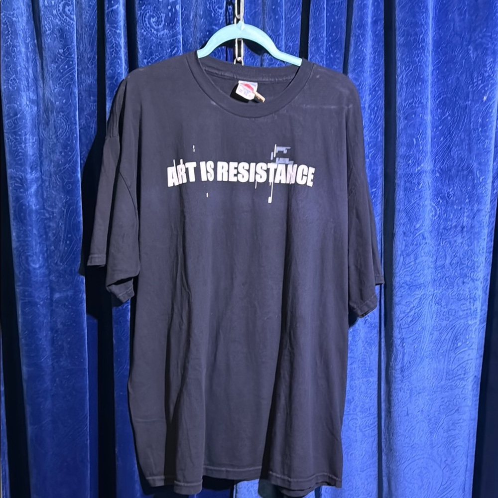 NIN ART IS RESISTANCE Black Graphic T-Shirt